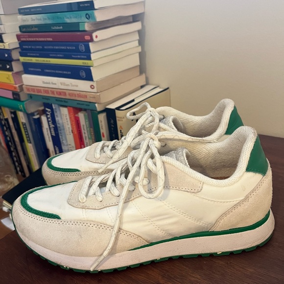 Woden Nellie Soft Sneaker in Basil / White - Picture 5 of 7